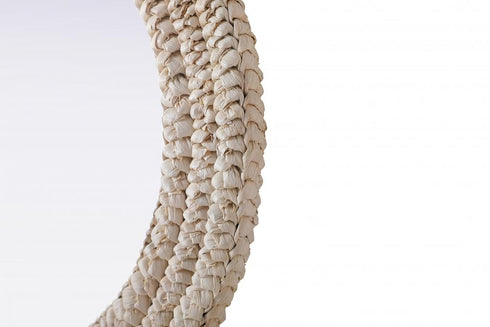 Elegant Lighting Marlowe Oval Cornhusk Mirror 27x36 Inch in Linen White Model: MR4C2736LN