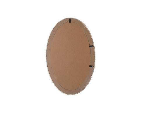 Elegant Lighting Marlowe Oval Cornhusk Mirror 27x42 Inch in Linen White Model: MR4C2742LN