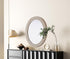 Elegant Lighting Marlowe Oval Cornhusk Mirror 30x36 Inch in Linen White Model: MR4C3036LN