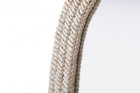 Elegant Lighting Marlowe Oval Cornhusk Mirror 30x42 Inch in Linen White Model: MR4C3042LN