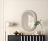 Elegant Lighting Marlowe Oval Cornhusk Mirror 30x42 Inch in Linen White Model: MR4C3042LN