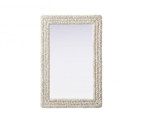 Elegant Lighting Marlowe Rectangle Cornhusk Mirror 24x36 Inch in Linen White Model: MR4A2436LN