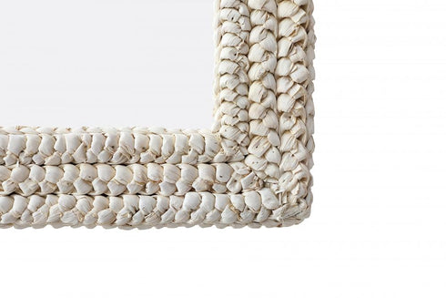 Elegant Lighting Marlowe Rectangle Cornhusk Mirror 24x36 Inch in Linen White Model: MR4A2436LN
