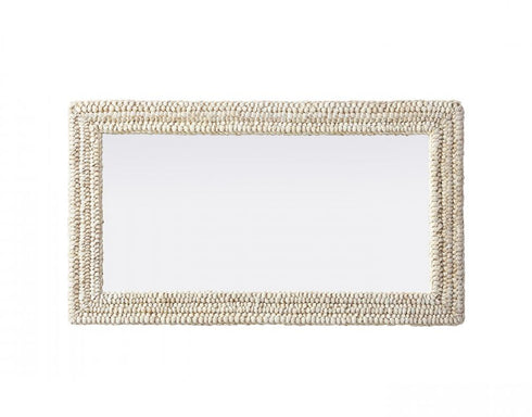 Elegant Lighting Marlowe Rectangle Cornhusk Mirror 24x42 Inch in Linen White Model: MR4A2442LN
