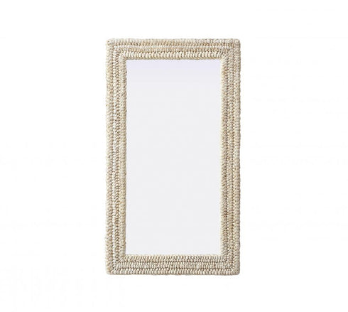 Elegant Lighting Marlowe Rectangle Cornhusk Mirror 24x42 Inch in Linen White Model: MR4A2442LN