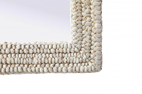 Elegant Lighting Marlowe Rectangle Cornhusk Mirror 24x42 Inch in Linen White Model: MR4A2442LN