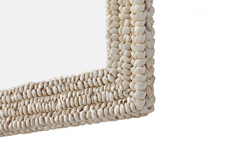 Elegant Lighting Marlowe Rectangle Cornhusk Mirror 24x42 Inch in Linen White Model: MR4A2442LN
