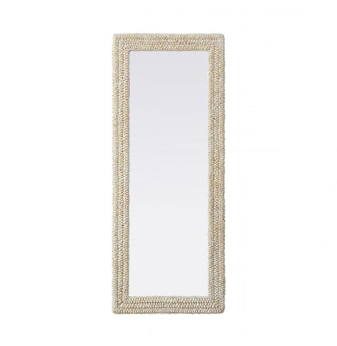 Elegant Lighting Marlowe Rectangle Cornhusk Mirror 24x60 Inch in Linen White Model: MR4A2460LN