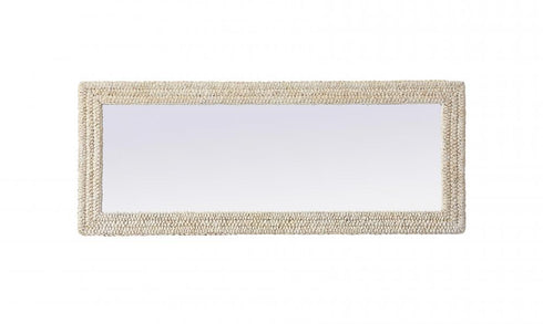 Elegant Lighting Marlowe Rectangle Cornhusk Mirror 24x60 Inch in Linen White Model: MR4A2460LN