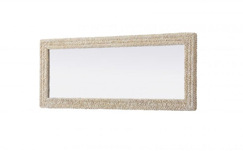 Elegant Lighting Marlowe Rectangle Cornhusk Mirror 24x60 Inch in Linen White Model: MR4A2460LN