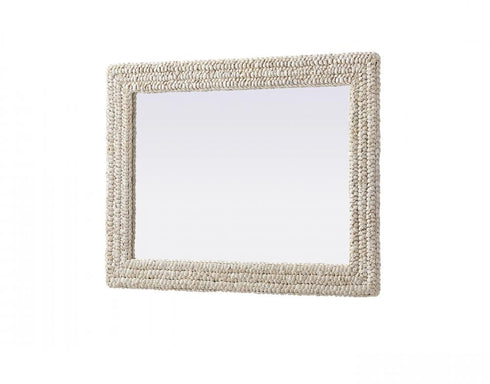 Elegant Lighting Marlowe Rectangle Cornhusk Mirror 27x36 Inch in Linen White Model: MR4A2736LN