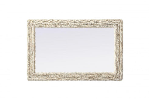 Elegant Lighting Marlowe Rectangle Cornhusk Mirror 27x42 Inch in Linen White Model: MR4A2742LN
