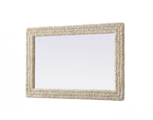 Elegant Lighting Marlowe Rectangle Cornhusk Mirror 27x42 Inch in Linen White Model: MR4A2742LN