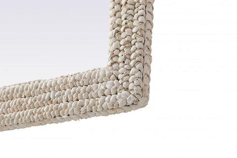 Elegant Lighting Marlowe Rectangle Cornhusk Mirror 30x36 Inch in Linen White Model: MR4A3036LN