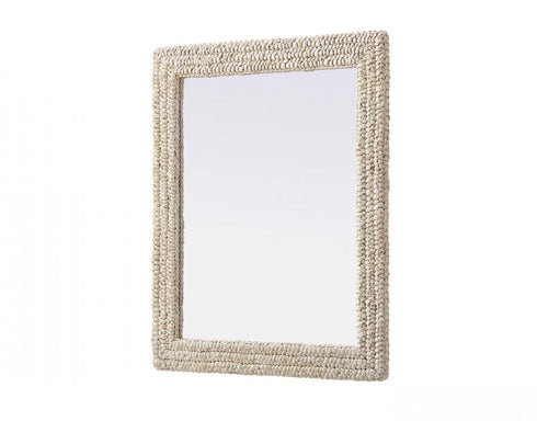 Elegant Lighting Marlowe Rectangle Cornhusk Mirror 30x36 Inch in Linen White Model: MR4A3036LN