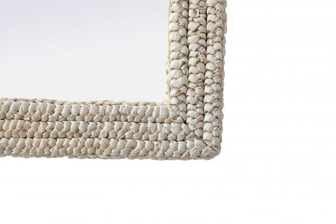 Elegant Lighting Marlowe Rectangle Cornhusk Mirror 30x36 Inch in Linen White Model: MR4A3036LN