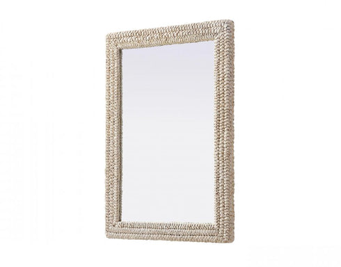Elegant Lighting Marlowe Rectangle Cornhusk Mirror 30x42 Inch in Linen White Model: MR4A3042LN