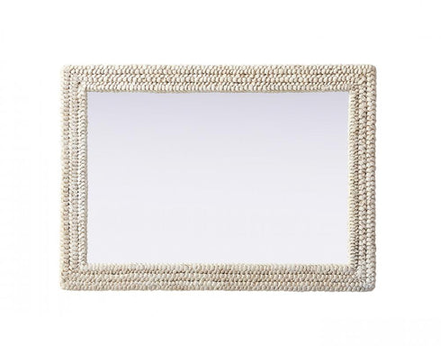 Elegant Lighting Marlowe Rectangle Cornhusk Mirror 30x42 Inch in Linen White Model: MR4A3042LN