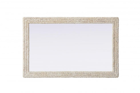 Elegant Lighting Marlowe Rectangle Cornhusk Mirror 35x55 Inch in Linen White Model: MR4A3555LN