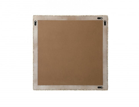Elegant Lighting Marlowe Rectangle Cornhusk Mirror 36x36 Inch in Linen White Model: MR4A3636LN