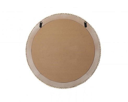 Elegant Lighting Marlowe Round Cornhusk Mirror 30x30 Inch in Linen White Model: MR4B30LN