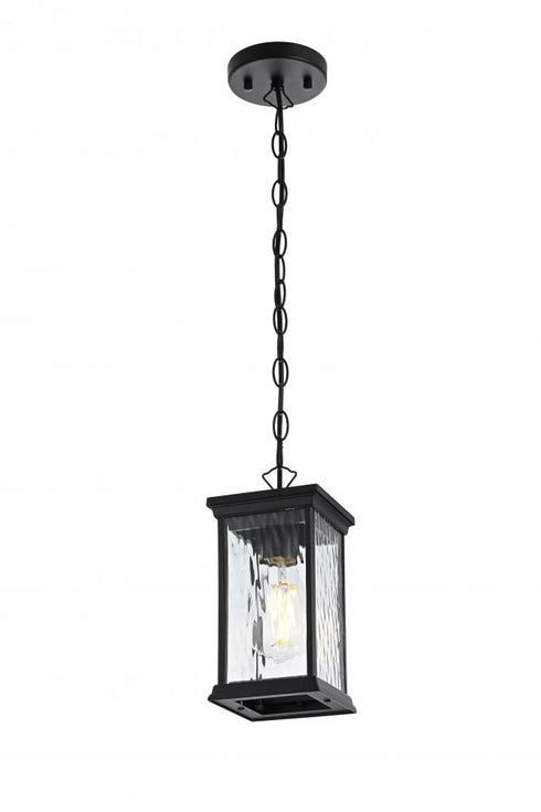 Elegant Lighting Mascher 7 inch Outdoor Pendant in Black Model: OD336H11BK