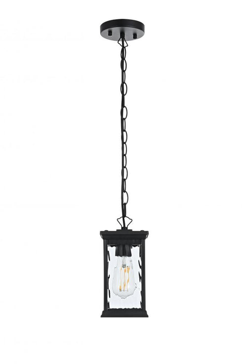 Elegant Lighting Mascher 7 inch Outdoor Pendant in Black Model: OD336H11BK