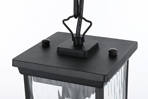 Elegant Lighting Mascher 7 inch Outdoor Pendant in Black Model: OD336H11BK