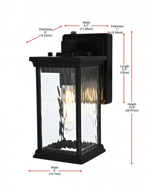 Elegant Lighting Mascher 7 inch Outdoor Pendant in Black Model: OD336W11BK