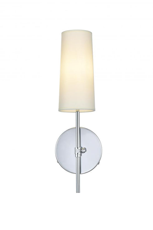Elegant Lighting Mel 5 inch Wall Sconce in Chrome in Chrome and White Finish Model: LD6004W5C