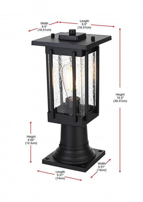 Elegant Lighting Melvale 7 inch Outdoor Pendant in Black Model: OD322P16BK