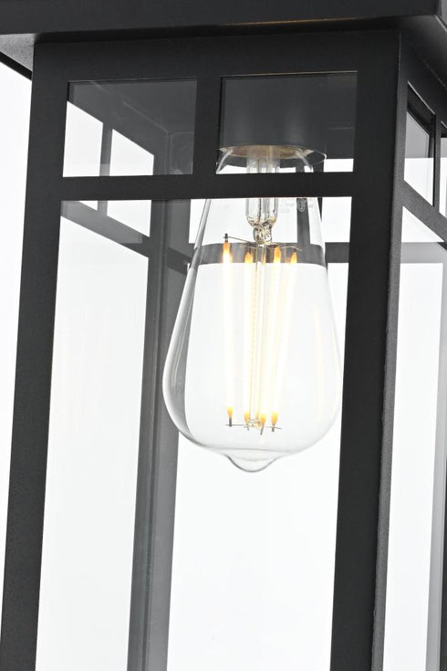 Elegant Lighting Mercer 7 inch Outdoor Pendant in Black Model: OD313H14BK