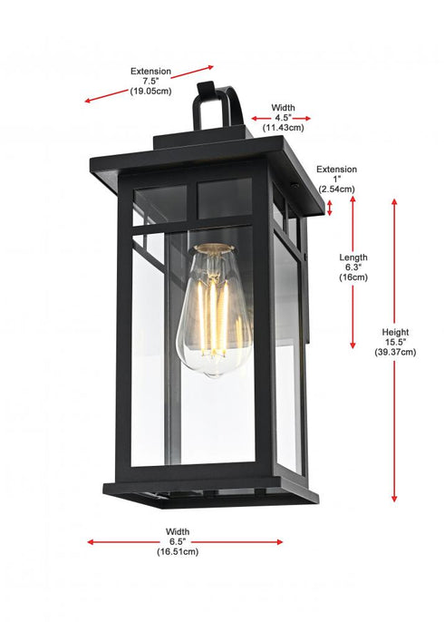 Elegant Lighting Mercer 7 inch Outdoor Pendant in Black Model: OD313W16BK
