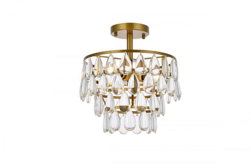 Elegant Lighting Mila 3 Light Flush Mount Model: 1103F12BK
