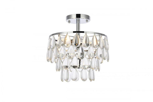 Elegant Lighting Mila 3 Light Flush Mount Model: 1103F12BK