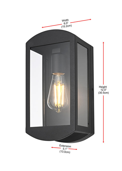 Elegant Lighting Miles 1 Light Wall Sconce W6.0 Inch E5.1 Inch H12.0 Inch in Black Model: OD410W12BK