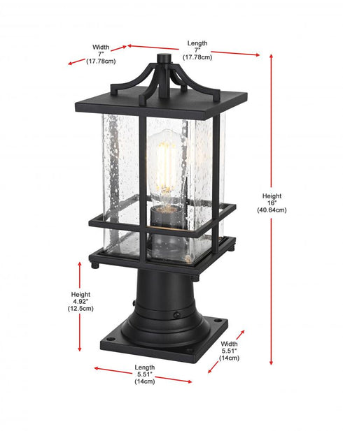Elegant Lighting Miller 7 inch Outdoor Pendant in Black Model: OD312P16BK