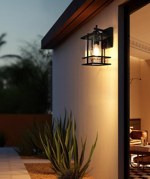 Elegant Lighting Miller 7 inch Outdoor Pendant in Black Model: OD312W12BK