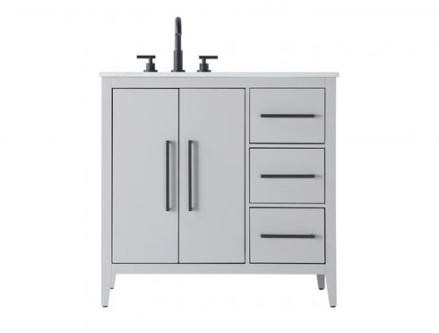 Elegant Lighting Millie 36 inch Single Bathroom Vanity in Grey Model: VF29336GR