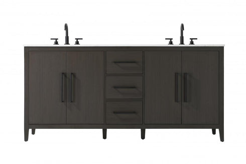 Elegant Lighting Millie 72 inch Double Bathroom Vanity in Grey Model: VF29372DGR