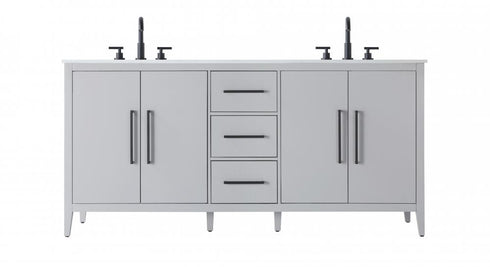 Elegant Lighting Millie 72 inch Double Bathroom Vanity in Grey Model: VF29372DGR