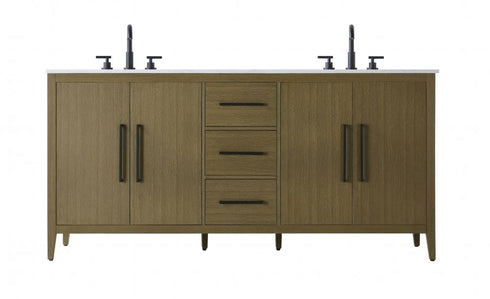 Elegant Lighting Millie 72 inch Double Bathroom Vanity in Grey Model: VF29372DGR