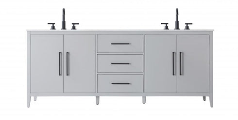 Elegant Lighting Millie 84 inch Double Bathroom Vanity in Grey Model: VF29384DGR