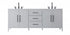 Elegant Lighting Millie 84 inch Double Bathroom Vanity in Grey Model: VF29384DGR