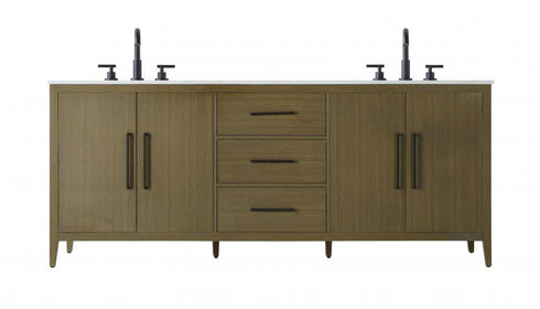Elegant Lighting Millie 84 inch Double Bathroom Vanity in Grey Model: VF29384DGR