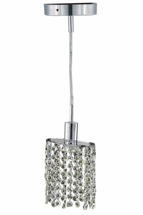 Elegant Lighting Mini 1 light in Chrome Pendant Model: 1281D-R-E-CL/SS