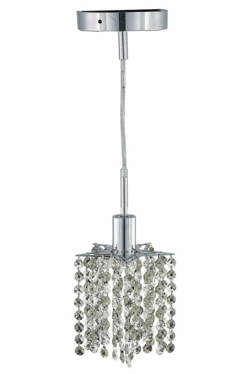 Elegant Lighting Mini 1 light in Chrome Pendant Model: 1281D-R-P-CL/SA