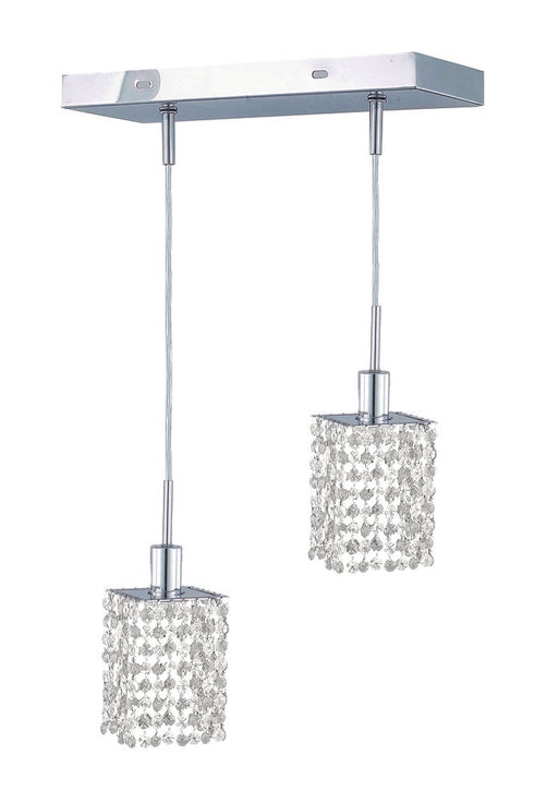 Elegant Lighting Mini 2 light in Chrome Pendant Model: 1282D-O-S-CL/SS
