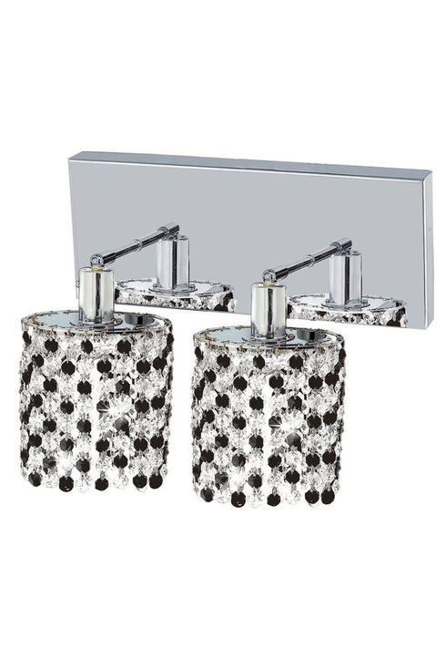 Elegant Lighting Mini 2 light in Chrome Wall Sconce Model: 1282W-O-R-CL/SS