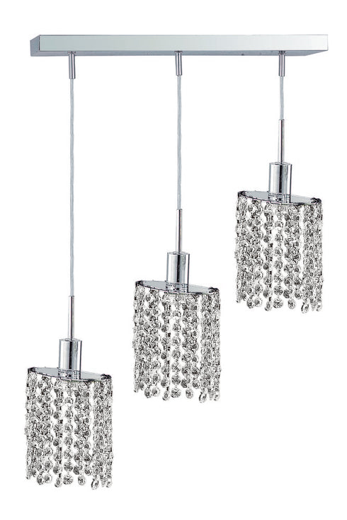 Elegant Lighting Mini 3 light in Chrome Pendant Model: 1283D-O-E-CL/SA